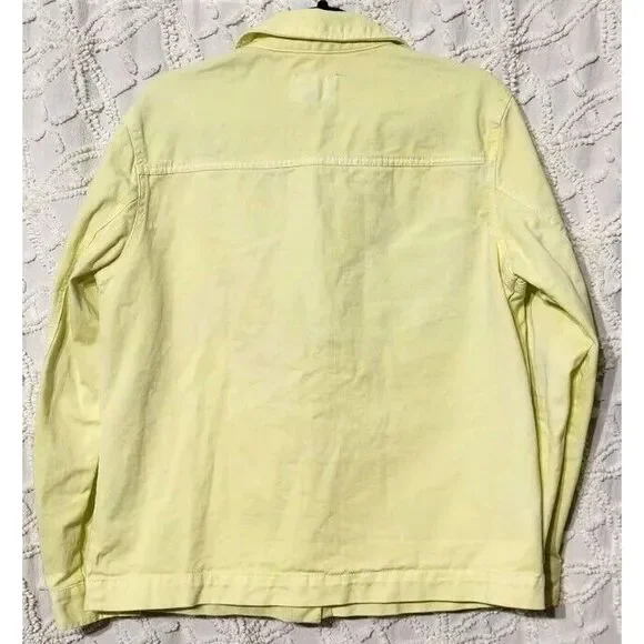 Universal Thread Neon Yellow Denim Jacket Womens M Utility Mid Length Tie Dye‎ - Picture 2 of 11